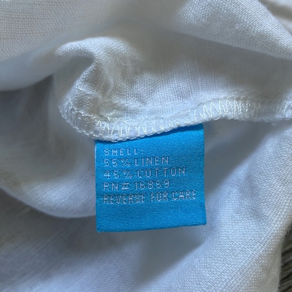 J. McLaughlin | Linen Cotton Blend Popover Balloon Sleeve Resort Blouse Small - Picture 8 of 9